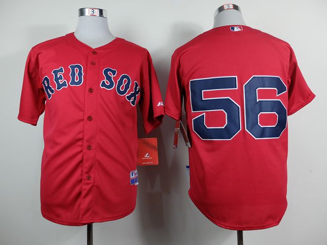 Men Boston Red Sox 56 Kelly Red MLB Jerseys